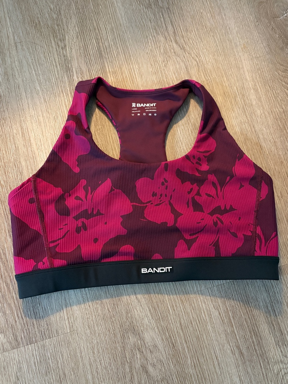 Bandit running floral scoop neck bra size large